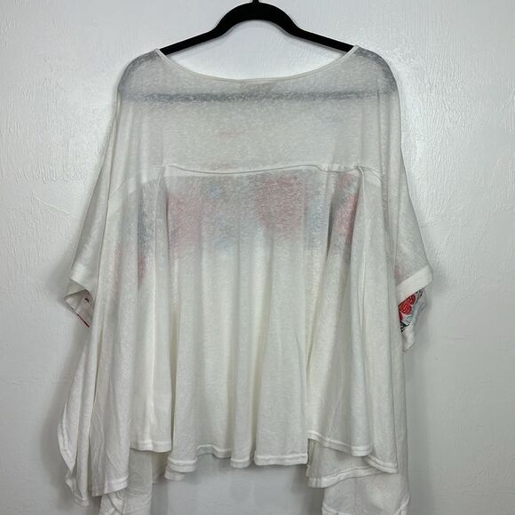 Savanna Jane White Embroidered Knit Poncho Top Size 1X/2X - Picture 6 of 8